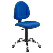 Blue fabric seat on castors/gliders seat height 44 to 56 cm