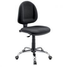 Black fabric seat on castors/gliders seat height 44 to 56 cm