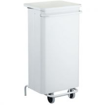 Mobile white collection bin 110 l dim: 44 x 41.5 x 96.5 cm