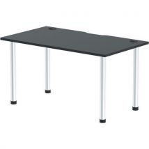 Straight table - black - alu cable leg wxd 140x80 cm impulse