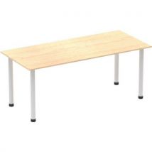 Straight table -maple -silver post leg wxd 180x80 cm impulse