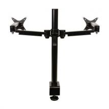 Slim line ergonomic dual-monitor support arm black