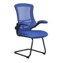 Luna cantilever mesh folding arms meeting room chair blue