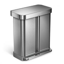 Simplehuman Brushed Steel Dual Compartment Pedal Bin 58L