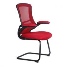 Luna cantilever mesh folding arms meeting room chair red