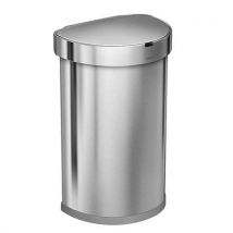 Simplehuman NC Brushed Steel Semi Round Sensor Bin 45L
