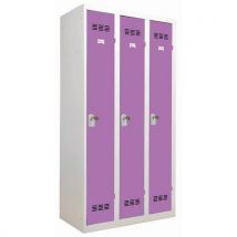 3-column clean industry locker with hasp 300 mm plum