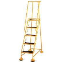 5 tread yellow steel mobile trade stepladder - tb davies