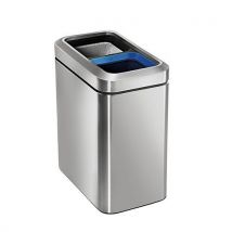 Simplehuman Brushed Steel Slim Open Recycler Bin 20L