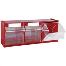 Madia 3-drawer unit red