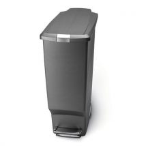 Simplehuman Grey Slim Plastic Pedal Bin 40L