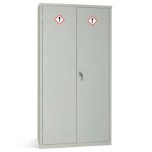 3-Shelf Hazardous Material Storage Cabinet - Grey 1830x915x457mm 35L Spill Capacity Antibacterial