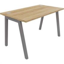 Partage straight aluminium desk 1200x700mm nebraska oak