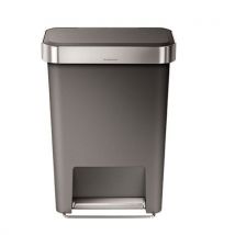 Simplehuman Grey Rectangular Plastic Pedal Bin 45L