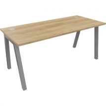 Partage straight aluminium desk 1600x700mm nebraska oak