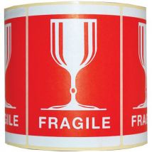 Fragile glass safety and shipping label 105 x 75 mm