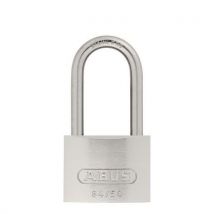Chrome-plated brass padlock l50 mm. Long shackle. With 10 keys