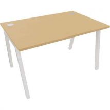 Partage straight white frame office desk 1400x800mm beech