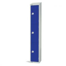 Blue/grey 3 door antibac locker1950x300x300mm cylinder/slope