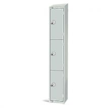 Grey/grey 3 door antibac locker 1950x300x300mm hasp/sloping