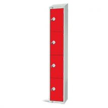 Red/grey 4 door antibac locker 1950x300x300mm hasp/sloping