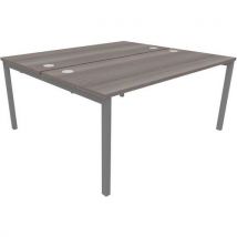 Astrolite aluminium back to back desk 1600x700mm cedar