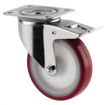Swivel castor with brake capacity: 150 kg total height: 128 mm