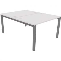 Astrolite aluminium back to back desk 1400x800mm white