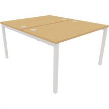 Astrolite white frame back to back desk 1200x700mm beech