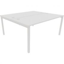 Astrolite white frame back to back desk 1600x700mm white
