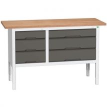 Bott - Dark grey adj. Bench 6 drawer mpx top 780-930x1500x600mm