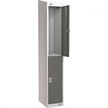 Dark grey 2 tier locker - 1800x450x450mm -sloping top