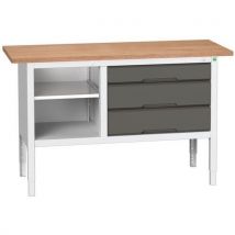 Bott - Dark grey adj. Bench wide 3 drawer mpx top 780/930x1500x600