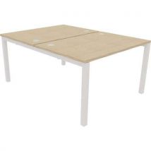 Astrolite white frame back to back desk 1400x800mm oak