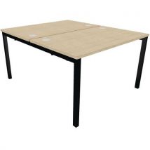 Astrolite black frame back to back desk 1200x700mm oak