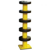Black and yellow protective post height 120 cm
