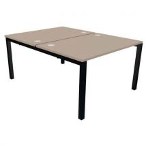 Astrolite black frame back to back desk 1200x800mm clay