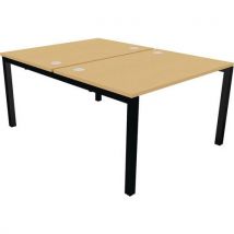 Astrolite black frame back to back desk 1400x800mm beech