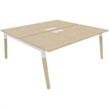 Dialogue oak leg back to back 2 person desk 1800x800mm white