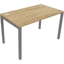 Astrolite aluminium straight desk 1400x700mm nebraska oak