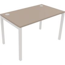 Astrolite white frame straight office desk 1200x700mm clay