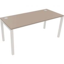 Astrolite white frame straight office desk 1600x700mm clay