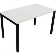 Astrolite black frame straight office desk 1400x700mm white