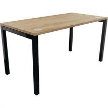 Astrolite black frame straight desk 1400x700mm nebraska oak