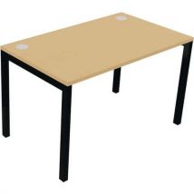 Astrolite black frame straight office desk 1400x700mm beech