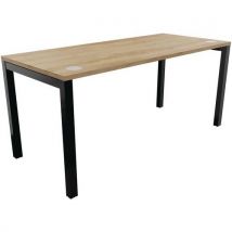 Astrolite black frame straight desk 1600x700mm nebraska oak