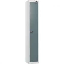 White/grey 1-door metal locker - 1800x300x300mm - cam lock
