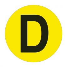 Circular floor marker message: d model: letter