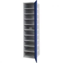 Blue 1 door/ 10 compartment laptop charging locker 1800x450