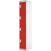 Red 4 Tier Locker 1800x450x450mm by Biocote